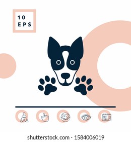 Dog, paw - logo, symbol, protect sign. Graphic elements for your design