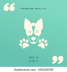 Dog, paw - logo, symbol, protect sign. Graphic elements for your design