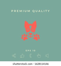 Dog, paw - logo, symbol, protect sign. Graphic elements for your design