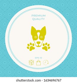 Dog, paw - logo, symbol, protect sign. Graphic elements for your design