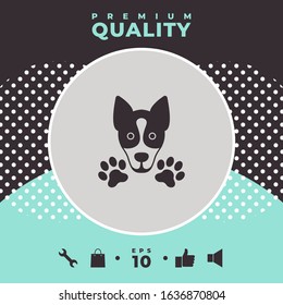 Dog, paw - logo, symbol, protect sign. Graphic elements for your design