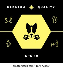 Dog, paw - logo, symbol, protect sign. Graphic elements for your design