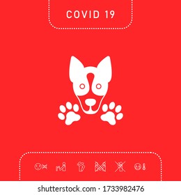 Dog, paw - logo, symbol, protect sign. Graphic elements for your design