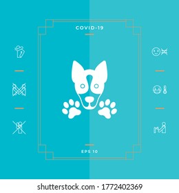 Dog, paw - logo, symbol, protect sign. Graphic elements for your design