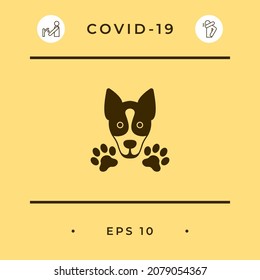 Dog, paw - logo, symbol, protect sign. Element for your design
