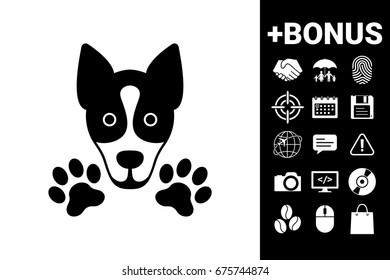 Dog, paw - logo, symbol, protect sign