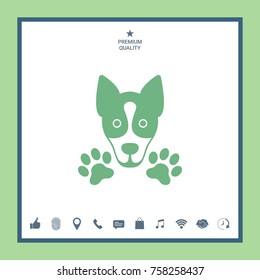 Dog, paw - logo, symbol, protect sign