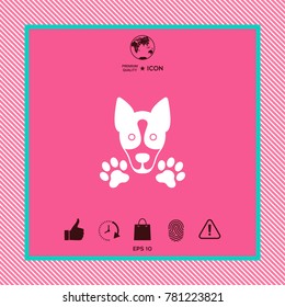 Dog, paw - logo, symbol, protect sign