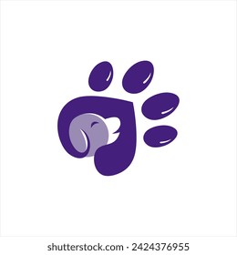 dog paw logo template unique and creative
