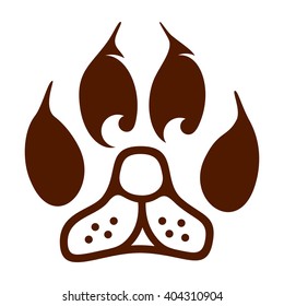 dog paw logo vector.
