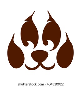 dog paw logo vector.