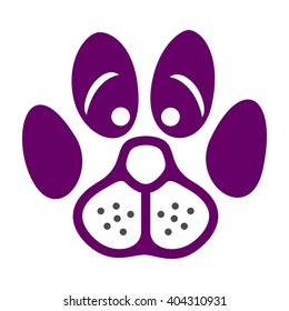 dog paw logo vector.