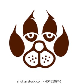 dog paw logo vector.