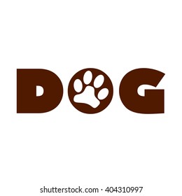 dog paw logo vector.