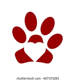 dog paw logo vector.