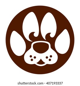 dog paw logo vector.