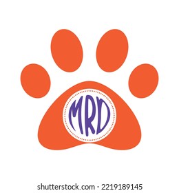 dog paw monogram vector illustration