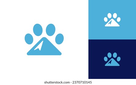 Dog paw mountain logo design