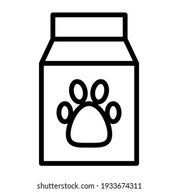 Dog Paw Over Packet, Icon Of Pet Food