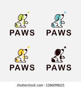 Dog, paw or pet logo vector set, Dog logotype, icon vector