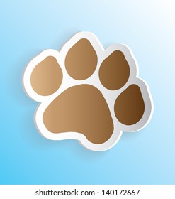 Dog Paw Print 3D Vector Peeling Sticker