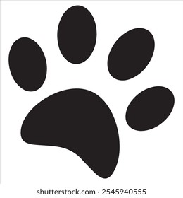 Dog paw print clip art design on plain white transparent isolated background for card, shirt, hoodie, sweatshirt, apparel, card, tag, mug, icon, poster or badge