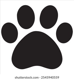 Dog paw print clip art design on plain white transparent isolated background for card, shirt, hoodie, sweatshirt, apparel, card, tag, mug, icon, poster or badge