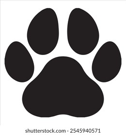 Dog paw print clip art design on plain white transparent isolated background for card, shirt, hoodie, sweatshirt, apparel, card, tag, mug, icon, poster or badge