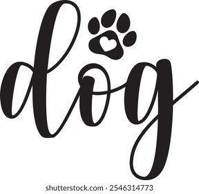 Dog paw print clip art design on plain white transparent isolated background for card, shirt, hoodie, sweatshirt, apparel, card, tag, mug, icon, poster or badge