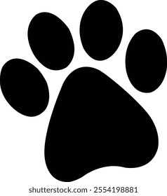 Dog paw print clip art design on plain white transparent isolated background for card, shirt, hoodie, sweatshirt, apparel, card, tag, mug, icon, poster or badge