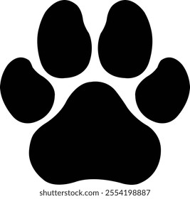 Dog paw print clip art design on plain white transparent isolated background for card, shirt, hoodie, sweatshirt, apparel, card, tag, mug, icon, poster or badge