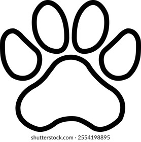 Dog paw print clip art design on plain white transparent isolated background for card, shirt, hoodie, sweatshirt, apparel, card, tag, mug, icon, poster or badge