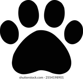 Dog paw print clip art design on plain white transparent isolated background for card, shirt, hoodie, sweatshirt, apparel, card, tag, mug, icon, poster or badge