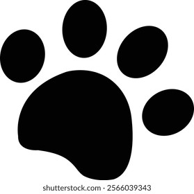 Dog paw print clip art design on plain white transparent isolated background for card, shirt, hoodie, sweatshirt, apparel, card, tag, mug, icon, poster or badge