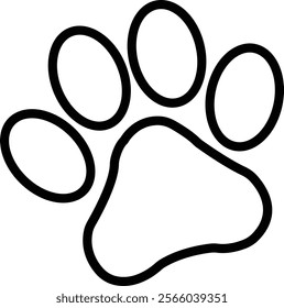 Dog paw print clip art design on plain white transparent isolated background for card, shirt, hoodie, sweatshirt, apparel, card, tag, mug, icon, poster or badge