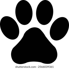 Dog paw print clip art design on plain white transparent isolated background for card, shirt, hoodie, sweatshirt, apparel, card, tag, mug, icon, poster or badge