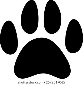 Dog paw print clip art design on plain white transparent isolated background for card, shirt, hoodie, sweatshirt, apparel, card, tag, mug, icon, poster or badge