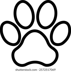 Dog paw print clip art design on plain white transparent isolated background for card, shirt, hoodie, sweatshirt, apparel, card, tag, mug, icon, poster or badge