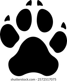 Dog paw print clip art design on plain white transparent isolated background for card, shirt, hoodie, sweatshirt, apparel, card, tag, mug, icon, poster or badge