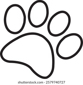 Dog paw print clip art design on plain white transparent isolated background for card, shirt, hoodie, sweatshirt, apparel, card, tag, mug, icon, poster or badge