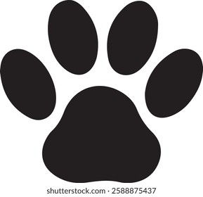 Dog paw print clip art design on plain white transparent isolated background for card, shirt, hoodie, sweatshirt, apparel, card, tag, mug, icon, poster or badge