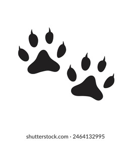 Dog paw print flat vector
