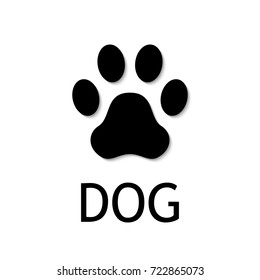 Dog paw print. Footprint. Black vector icon