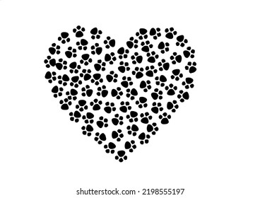 Dog Paw Print Heart Icon