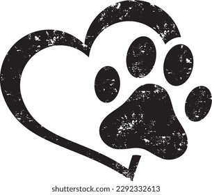 Dog paw print, Heart and paw, Dog love, Dog mom