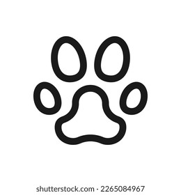 Dog paw print icon design isolated on white background. Vector illustration