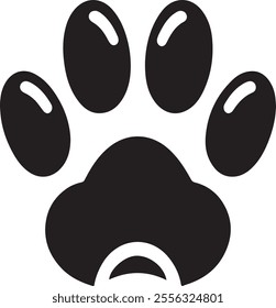 Dog paw print icon design silhouette vector art illustration