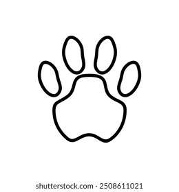 dog paw print icon. line vector isolated on white background. trendy and modern design