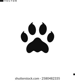 Dog paw print icon. Pets paw print vector illustration 