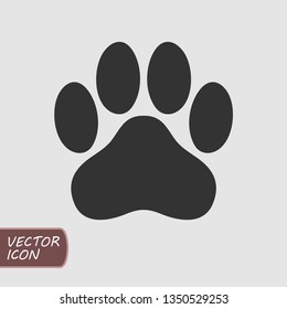 Dog paw print icon in trendy flat style. Vector illustration.